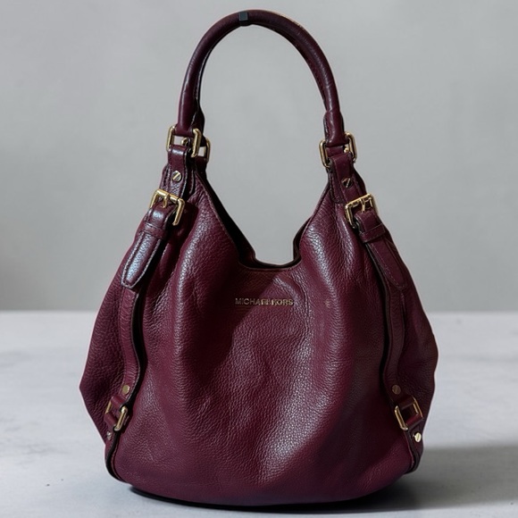 Michael Kors Handbags - Michael Kors Bedford Large Shoulder Bag in Wine/Burgundy